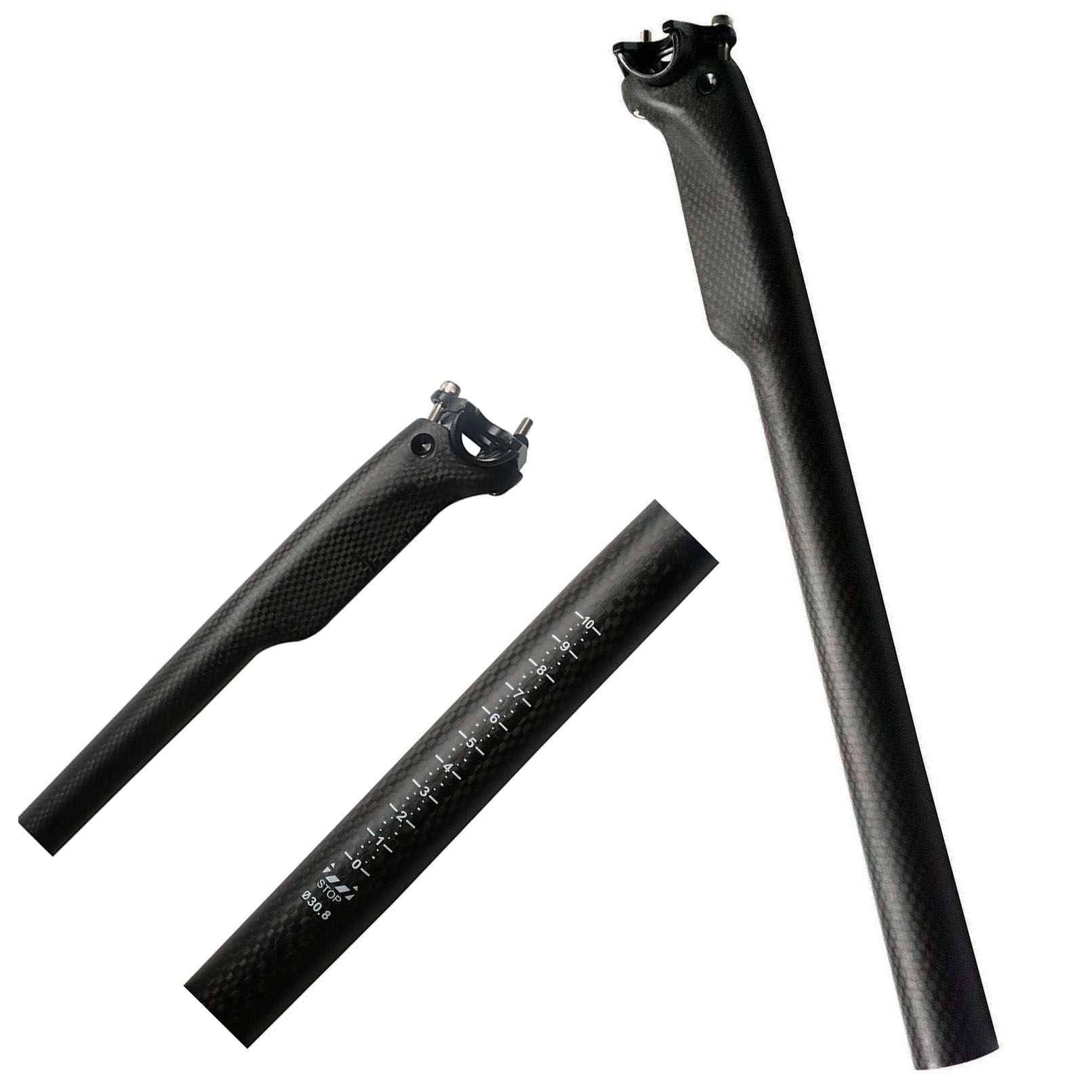 Carbon Fiber Saddle - 3K Full Carbon Fiber Seatpost MTB