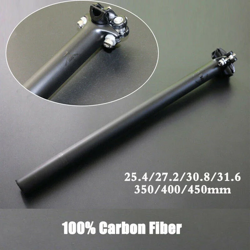 Carbon Fiber Saddle - TEMANI Full Crabon Seatpost 25.4/27.2/30.8/31.6 MTB