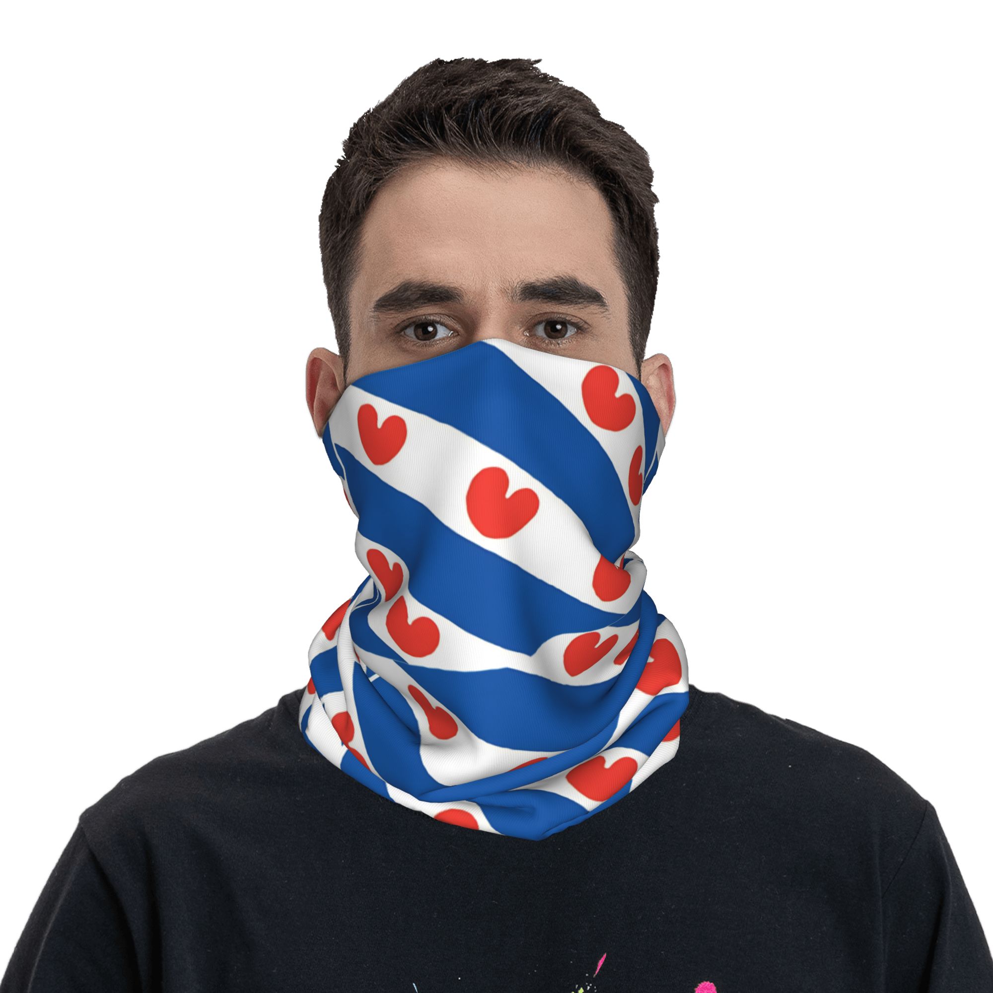 Friesland Flag Bandana  Vintag - Cycling Face Mask 评论和价格