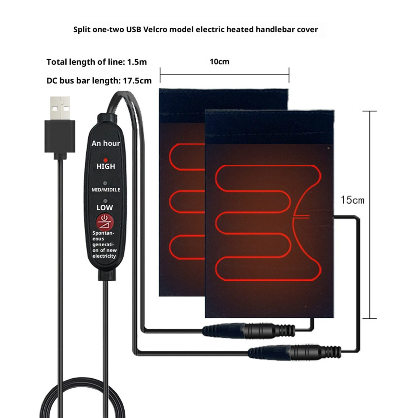 5V Handlebar Heater Anti-Slip  - Cycling Heat Gear 评论和价格