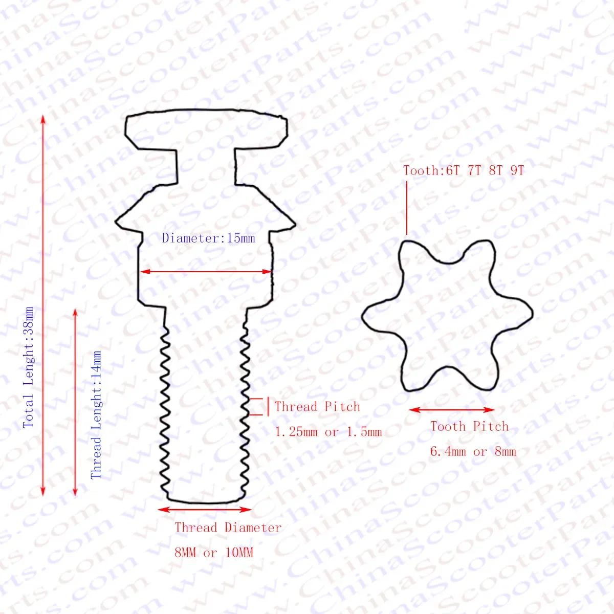 6T 7T 8T 9T 25H T8F M8 M10 Cha - Cycling Gear Box 评论和价格