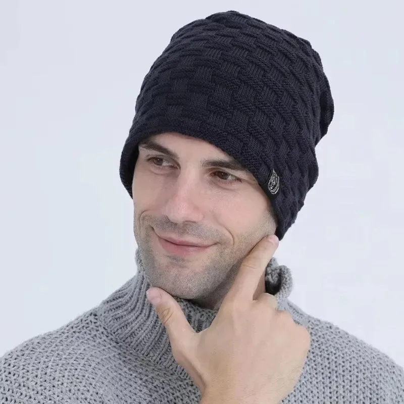 Mens Plush Lining Beanie Winte - Cycling Gear In Winter 评论和价格